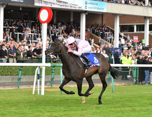 dsc_0374-mgheera Mgheera and William Buick win the Betfred Temple Stakes for trainer Ed Walker at Haydock. Photo: Steve Davies/Racingmediapics.co.uk